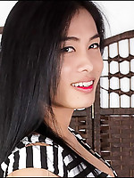 Nina is an authentic student, she's the typical young ladyboy next door. She's got a cute Issan face, long black hair, nice boobs. Her cock is big, it's rock hard but she's got a smooth and soft foreskin that feels awesome to the touch and in the mout